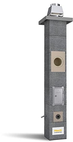 Keramik Schornstein - LAS Raumluftunabhängig | Schornsteinsystem Bausatz massiv Ø 160mm, Höhe 4m