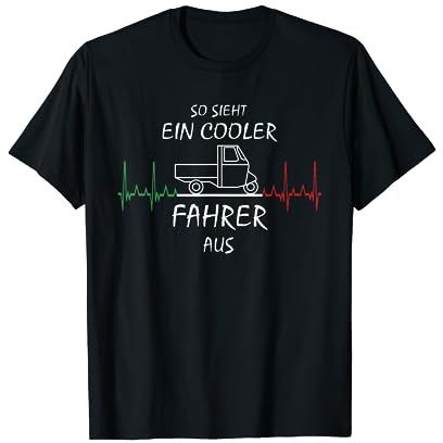 Ein Cooler APE 50 Fahrer I Dreirad APE TM Ape Herzschlag T-Shirt