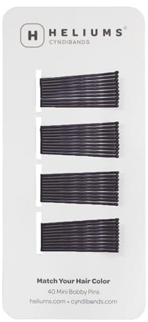HELIUMS kleine Haarklemmen – Dunkelbraun – gewellt 3,8cm Mini Bobby Pins für Damen & Kinder – Haarnadeln passend zu Deiner Haarfarbe – 40 Stück