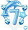 Weenkeey 7 Jahre Delfin Geburtstag Deko Große Delfin Folienballon 7. Geburtstag Delfin Ballons Hellblau Zahl 7 Luftballon für Jungen Geburtstag Party