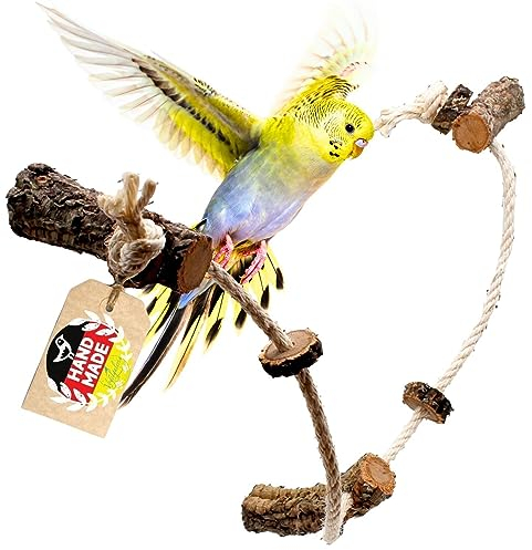 Vogelgaleria® Kletterseil für Vögel aus Kork Vogelspielzeug Wellensittich Nymphensittich Käfigzubehör