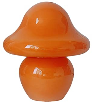belupai Pilz-Tischlampe, modernes dimmbares Nachttischlicht mit 3 Farbmodi, kleiner Nachttisch, Schreibtischlampe, wiederaufladbar über USB, für Schlafzimmerdekoration (orange)
