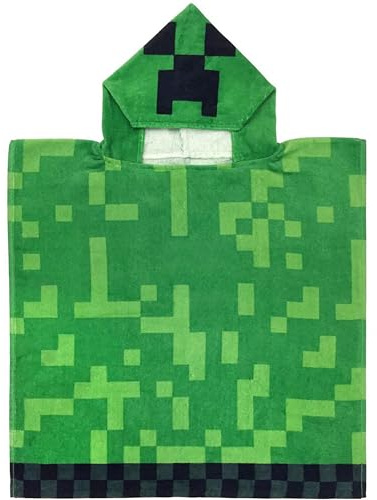Carbotex Minecraft Creeps 100% Baumwolle Poncho
