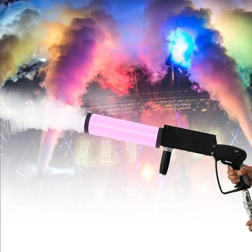 CO2 Nebelmaschine Handheld Nebelpistole Kanone Nebelmaschine mit LED Lichter Effekt Fogger Smoke Gun mit 3 Meter Gasschlauch für Nachtclub Party DJ Effekte