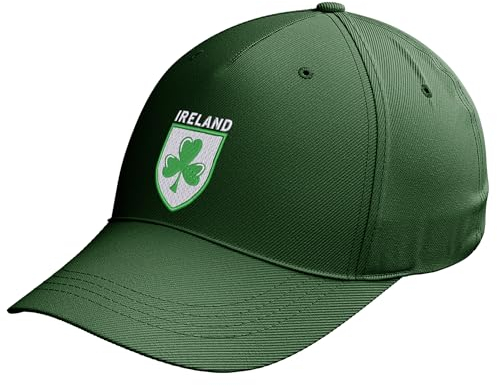 Purple Print House Embroidered Ireland Badge Cap Unisex Irish Rugby Shamrock Supporters Football Nations Hat, One Size, Bottle
