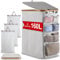 DOKRVLOQ Laundry Basket 3 Compartments With Lid 160L Upgrade Hanging Storage Washing Basket Bamboo Large Wash Baskets Laundry Bin Collapsible Laundry Hamper Light Grey For Dirty Laundry