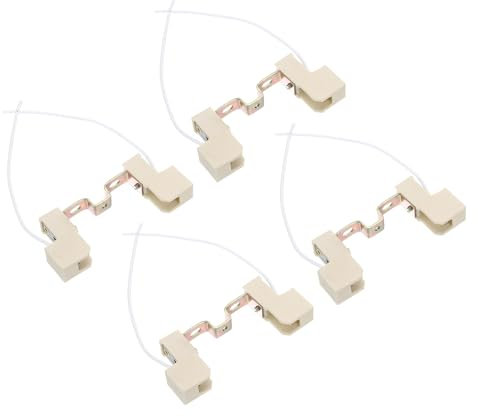 PATIKIL 78mm R7S Sockel, 4er Pack Keramik Lampenfassung Halogen Sockel Birnenadapter Konverter Verbinder Doppelt mit Kabel, Mehrfarbig Weiß