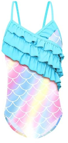Lito Angels Meerjungfrau Einteiler Badeanzug Bademode für Kinder Mädchen Größe 5-6 Jahre 116