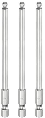 sourcing map 3pcs Ball End Hex Screwdriver Bit Set 4mm (H4.0) Size 1/4 Hex Shank 100mm (4) Long Magnetic Ball Head Bits S2 Steel Metric Screw Driver Bit