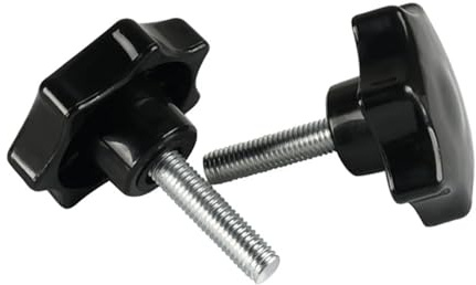 OZXZH Tornillo de Mariposa de plástico Negro M8 M10 con pomo de Agarre Manual, Tornillo de Mariposa de 7 Esquinas, n.° 60(M10x55mm)