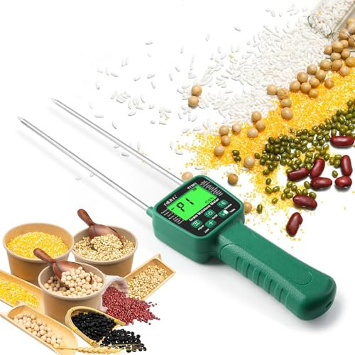Probador de humedad de grano portátil, medidor de humedad de heno digital LCD, medidor de humedad de grano de soja de trigo, con transmisión de voz, para salvado, hierba forrajera, fibra de prueba