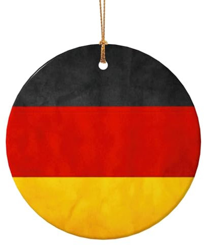 Keramik-Anhänger mit Deutschland-Flagge, rund, Weihnachtsschmuck, Andenken, Souvenir, Geschenke
