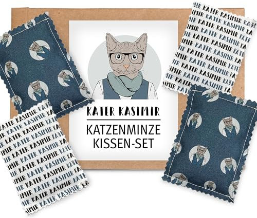 4 coussins d'herbe à chat faits à la main en coton biologique