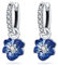 CYMYSS Ohrringe Silber 925 Hängend Zirkonia Ohrringe Earrings Ohrhänger Silber 925 Hängeohrringe für Damen Geschenk für Frauen Freundin Mama (Kleine blaue Blume)