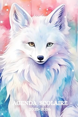 AGENDA SCOLAIRE 2025-2026 LOUP: Organisateur journalier |Primaire, Collège, Lycée | Format A5