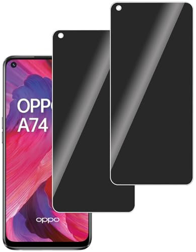LERINNA 2 Stück für Panzerglas Privatbildschirm für Oppo A74, Anti-Spy,9H Härte temperglas, Anti-Kratzen, Anti-Bläschen, Sichtschutz Schutzfolie für Oppo A74
