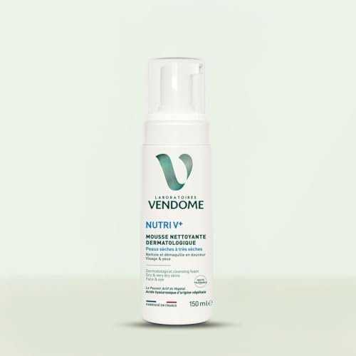 LABORATOIRES VENDÔME - NUTRI V+ - Mousse Nettoyante Dermatologique - Visage & Yeux - Nettoie & Démaquille En Douceur - Enrichi En Acide Hyaluronique - Peaux Sèches À Très Sèches - 150ml