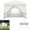Froadp Pavillon 3x3 m, Wasserdicht Winterfest Gartenpavillon mit 4 Seitenteilen und Fenstern für Garten und Camping, UV-Schutz, Stabil Festzelt für Party, Hochzeit, Outdoor-Events, Weiß