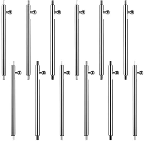 Zyghjort 12 Stück Schnellverschluss Federstege, 22mm Edelstahl Schnellwechsel Federstege, Uhren Federstegwerkzeug mit Entriegelungsknopf Professionelle Uhrenarmband Reparatur Werkzeug Zubehör