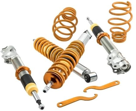 ATATKRT Street Gewindefahrwerk Kompatibel for VW Polo Mark3 6N2 1.4TDi GTI 1999-2003 Schraubenfeder Absorber Gewindefahrwerk Suspension Stoßdämpfer Federbeine Tieferlegungssatz