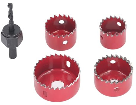 Ausla Set di Set di Fori, 5 Pezzi M24 Kit di Assortimento di a Foro in Acciaio con 1 Pezzi Bit di Trapano per Lavorazione del Legno, Compensato, Muro a Secco, PVC