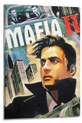 CIXWASDS Videospiel-Poster, Motiv: Mafia II, dekoratives Gemälde, Leinwand, Wandposter und Kunstdruck, moderne Familienschlafzimmer-Dekoration, Poster, 20 x 30 cm