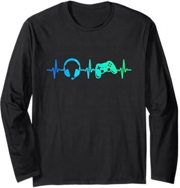 Gamer Herzschlag Gaming Controller Gamepad Zocker Langarmshirt
