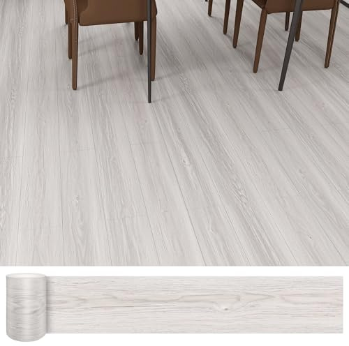 Lareko Self Adhesive Vinyl Flooring Tiles Wood Planks, Light Grey Oak | 36Pcs/ Roll 5m² ,Peel and Stick,Waterproof,For Bathroom ,Living Room,Rental, Diy ,Hallway, Bedroom, Laundry