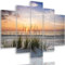 Feeby Impression Sur Toile 5 Pièces Paysage Herbe Type A 150x100 cm Tableau Mural Image Moderne Photo Décoration Murale Artistique Photographie Design Chambre Salon Cuisine Plage Eau Mer Sable Ciel
