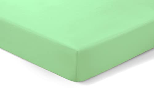 Amigozone Extra Deep 16(40cm) Non Iron Percale Pollycotton Fitted Sheets (King, Mint Green)