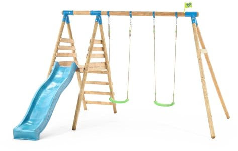 TP Toys Brecon Wooden Double Swing Set & Slide