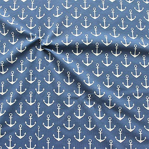 Sweatshirt Baumwollstoff French Terry Anker Groß Stoff Meterware Tauben-Blau
