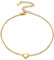 ChicSilver Gold Heart Anklet for Women Holiday Summer Jewellery Beach Ankle Bracelet 22cm Adjustable Foot Chain
