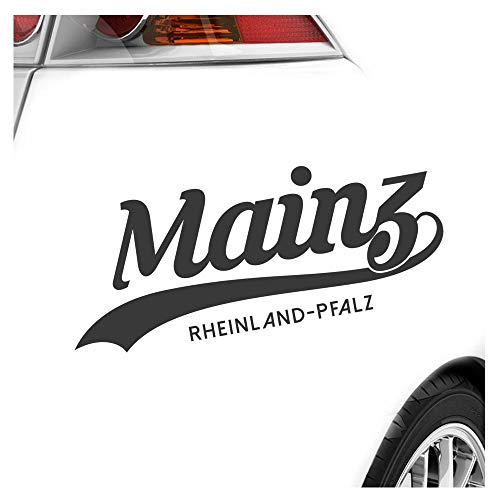 Kiwistar - Autoaufkleber - Mainz Rheinland-Pfalz - Dunkelgrau - 60x24cm - Heckscheibe Auto Aufkleber wetterfest für Kfz LKW Mofa Truck - Sticker außen selbstklebend Tuning Zubehör für Fenster