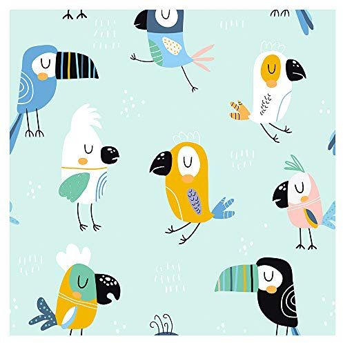murando Vlies Tapete Kinderzimmer Tiere Deko Panel Fototapete Wanddeko 10 m Tapetenrolle Mustertapete Wandtapete modern design Dekoration - Tiere Vogel Tukan für Kinder g-B-0167-j-a