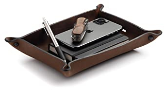 Bandeja de Cuero para Hombre, Fabricada en los Estados Unidos, Bandeja de Descarga EDC para Llaves, teléfono, Cartera, Bandeja para atrapar Todas Las Llaves