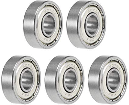 sourcing map 5 Stück 607ZZ Rillenkugellager 7mm x 19mm x 6mm Doppelgeschirmt Chromstahl Z2