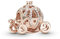 PANDORA Disney, Cinderella's Pumpkin Coach Charm in Roségold mit Bicolor (Sterling-Silber und 14 Karat Gold) und Cubic Zirkonia Steinen aus der Disney x Collection