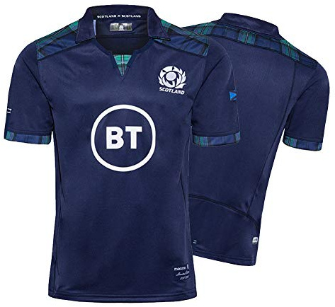 2020 Scotland Men's Rugby Jersey, Home World Cup Cotton Jersey Graphic T-shirt, Embroidered Fabric Supporter Football Sport Top, Ideal for Leisure and Sport-L
