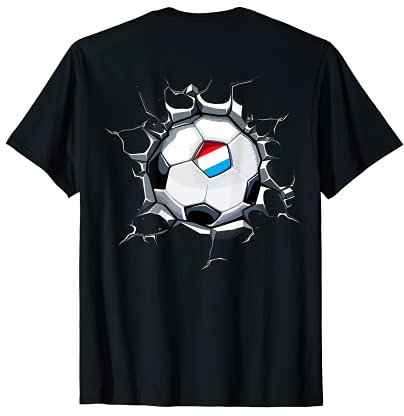 Luxemburg Fußball in Rissiger Wand Luxemburg Flagge Sport T-Shirt