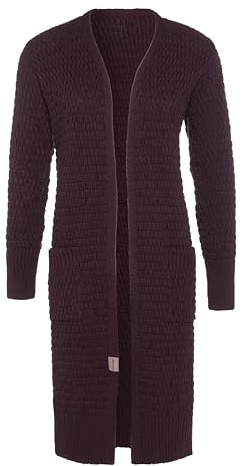 KNIT FACTORY - Jaida Lange Strickjacke | Damen Strickjacke - Cardigan Damen - Lange Strickjacke aus wolle - Grobstrickjacke für Damen - Mit Taschen - Wadenhöhe