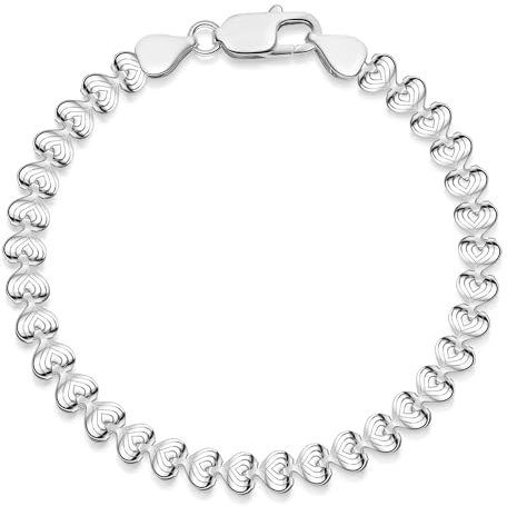 MATERIA Damen Armband Silber 925 Herzkette 21cm als Armkette 5mm #SA-73-21