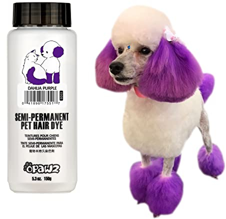 OPAWZ Semi-Permanente Tinte para el Pelo de Perro, Pigmentos de Grado Alimenticio, Tinte para el Pelo de Mascotas para Perros, Gatos y Todas las Mascotas que Pueden Bañarse (Dahlia Morado)