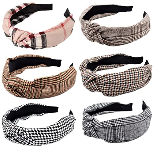 6Pcs Frauen Stirnband gekreuzt geknotet Wide-brimmed Haarbänder Mode kleine Blumen Stirnband Haarschmuck für Frauen und Mädchen (hairband_6suhengwen)