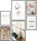 Papierschmiede® XXL Mood Poster Set Coco Female, Gerahmte Bilder (Aluminium Rahmen, Farbe wählbar), Wohnzimmer Deko Wandbilder Schlafzimmer, 2x A2 und 4x A3, Eukalyptus Frau Blüten beige