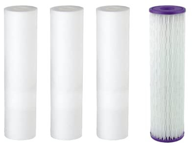 Aquasana EQ-303-35 10 inch 3-Pack + Post Water Filter, normal, White, 3 Count