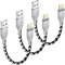 iSOUL 15cm iPhone Charger, Short Lightning Cable 3 Pack [Apple Approved Fast USB Charging] Braided Short iPhone Charger Cord for Apple iPhone 14/13/12/11 Pro/XS MAX/XR/8/7/Plus/SE/iPad Mini/Air