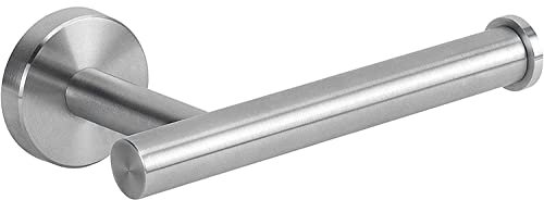 YUET Toilet Paper Holder Wall Mounted - Round Tissue Roll Dispenser Stand for Bathroom and Kitchen Storage - Brushed SUS 304 Stainless Steel (Silver)