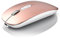 HIMDUZE Bluetooth Mouse, Slim Silent Rechargeable Wireless Mouse Dual-mode (Bluetooth 5.1 + 2.4G USB), Portable Computer Cordless Mouse for MacBook Laptop PC Desktop, No LED,Rose Gold