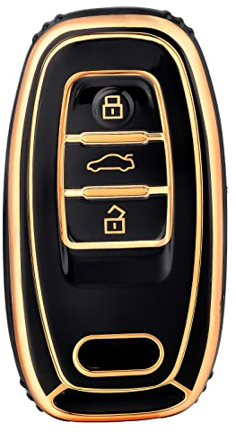 OFFCURVE Autoschlüssel Hülle Schlüsselhülle, Schlüsselcover Schlüsselgehäuse Schutzhülle 3 Tasten Passt für Audi A3 A4 A5 A6 A7 A8 Q5 Q7 Q8 S4 S5 S6 S7 R8 RS4 RS5 RS6 RS7 TT TTS TTRS E-Tron Quattro